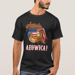 T-shirt Hommes Garçons Chat Mullet Meowica Chat Américain