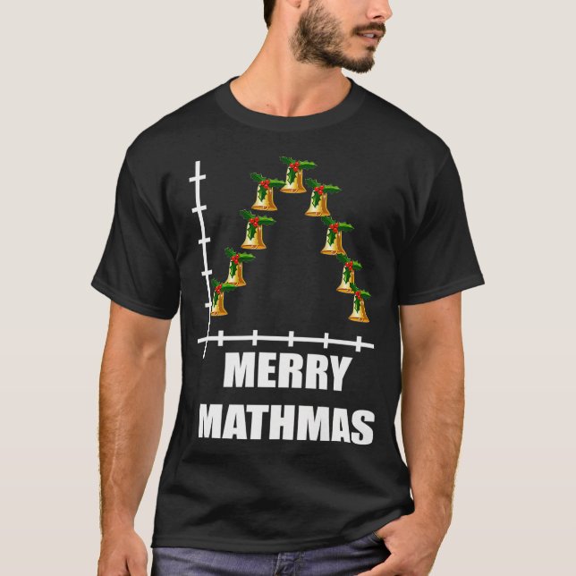 T-shirt Hommes Gaussian Noël Bell Courbe statistiques math (Devant)