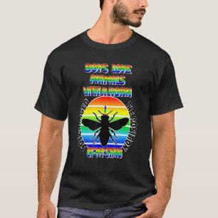 T-shirt Hommes Gay Boys Sting Beekeeper Rainbow Bee Pride 