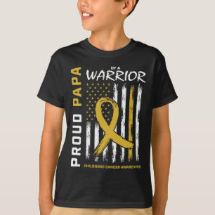 T-shirt Hommes Gold Fiers Papa Enfance Cancer Sensibilisat