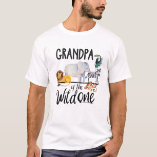 T-shirt Hommes Grand-Père Du Wild One Zoo Anniversaire Saf