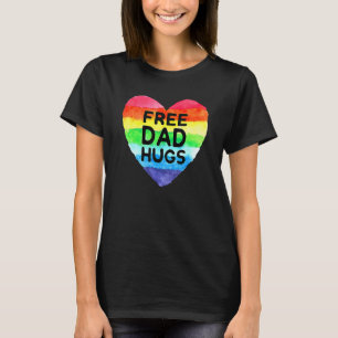 T-shirt Hommes Gratuit Papa Encarts Rainbow Coeur Drapeau 