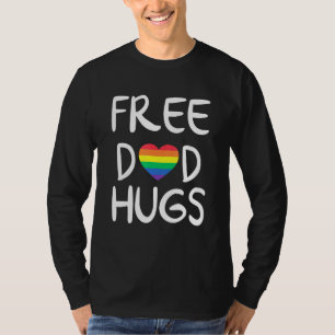 T-shirt Hommes Gratuit Papa Encarts Rainbow Coeur Drapeau
