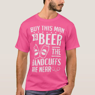 T-shirt Hommes Groom Les menottes Sont Près Du Bachelor Pa