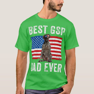 T-shirt Hommes GSP Papa Américain Drapeau Allemand Poche à