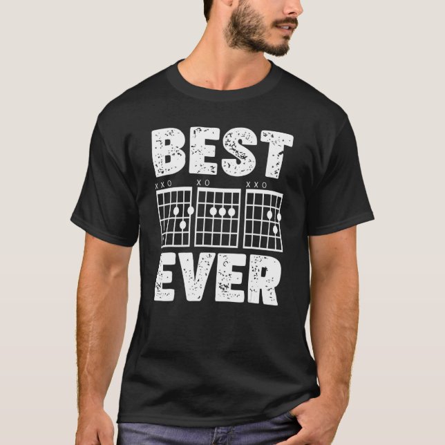 T-shirt Hommes Guitare Électrique Chord Guitariste Papa Pè (Devant)