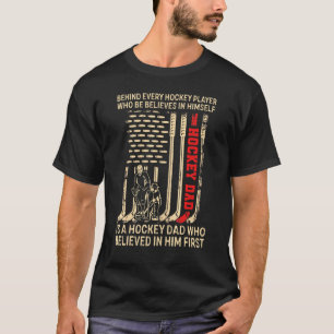T-shirt Hommes Hockey Papa Derrière Chaque Joueur De Hocke