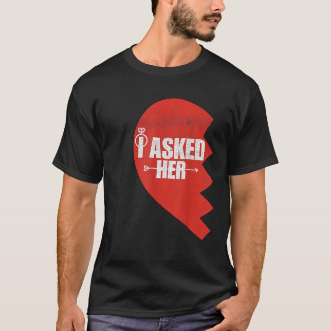 T-shirt Hommes J'Ai Demandé À Sa Fille Mariage Fiancée Eng (Devant)