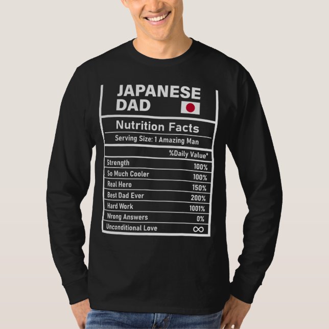T-shirt Hommes Japonais Papa Nutrition Fiches Fête des pèr (Devant)