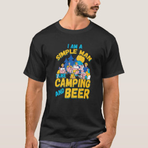 T-shirt Hommes Je Suis Un Homme Simple J'Aime Camping Et C