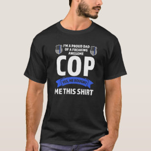 T-shirt Hommes Je suis un papa fier de la police de flics