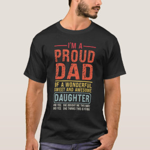 T-shirt Hommes Je suis un papa fier d'une merveilleuse fil