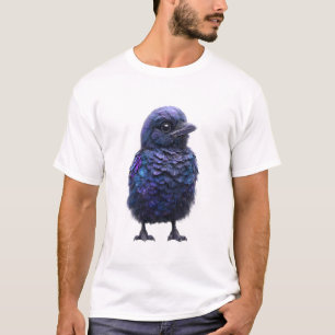 T-shirt Hommes Jeune Corbeau Galaxie Astrale Cosmique