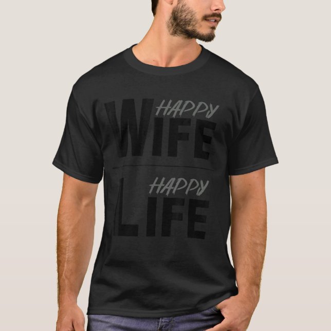T-shirt Hommes Joyeuse épouse vie heureuse 1 (Devant)