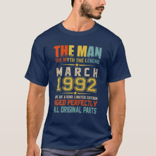 T-shirt Hommes La Légende Du Mythe De L'Homme Mars 1992 30