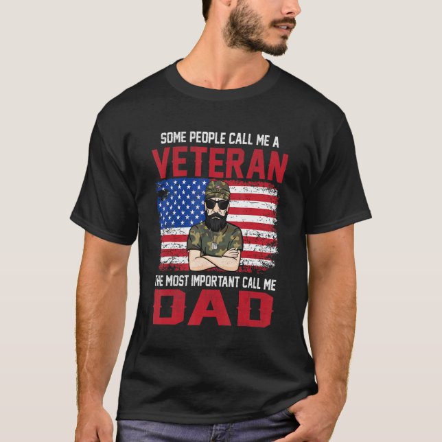 T-shirt Hommes Le Plus Important Appelez-Moi Papa Vétérina (Devant)