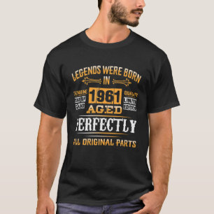 T-shirt Hommes Légende Né En 1961 60E Anniversaire Tee Pou