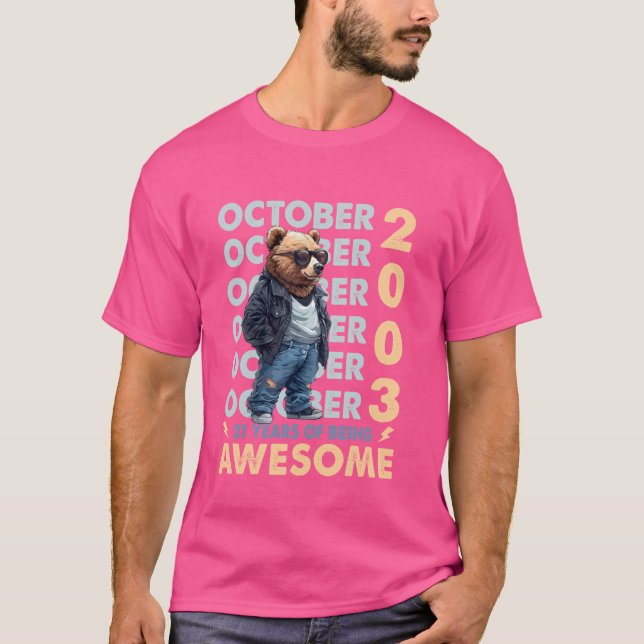 T-shirt Hommes Légende Octobre 2003 21e anniversaire Cool  (Devant)
