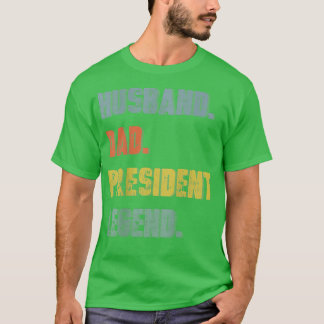 T-shirt Hommes Mari Papa Président Légende Vintage Père