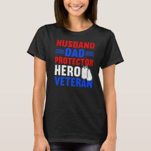 T-shirt Hommes Mari Papa Protecteur Héros Fier American Ve