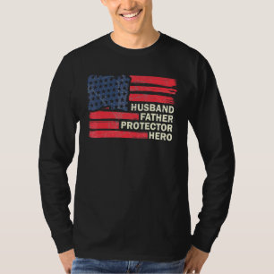 T-shirt Hommes Mari Père Protecteur Héros - Fête des pères