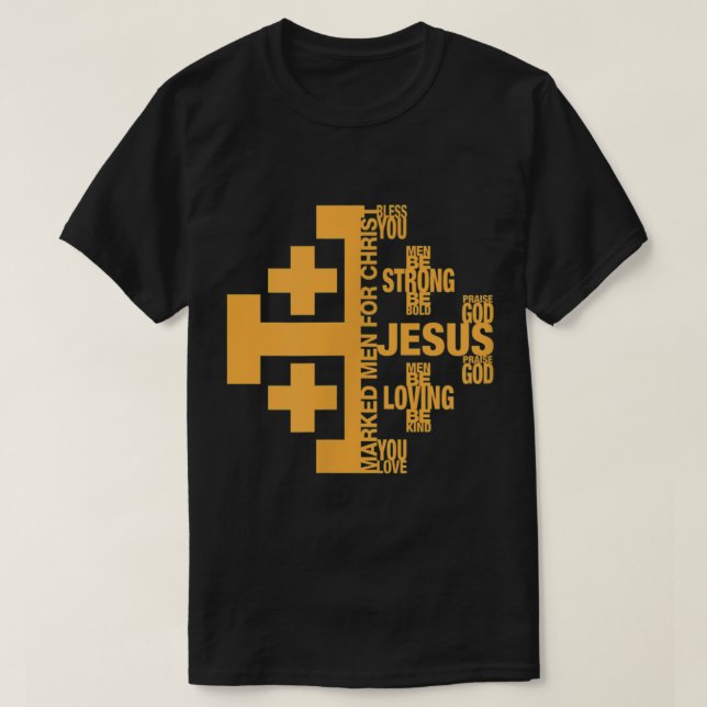T-shirt Hommes Marqués pour Christ Jérusalem Mots croisés (Design devant)