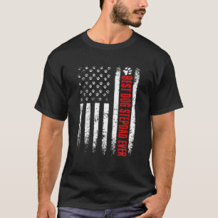 T-shirt Hommes Meilleur Chien Stepdad Jour Drapeau América