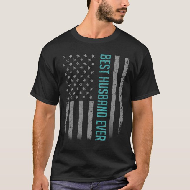 T-shirt Hommes Meilleur Mari Jamais Drapeau Américain Cade (Devant)