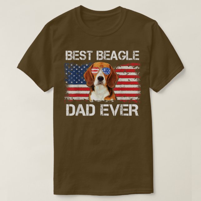 T-shirt Hommes Meilleur Père Beagle Jamais Da Drapeau Amér (Design devant)
