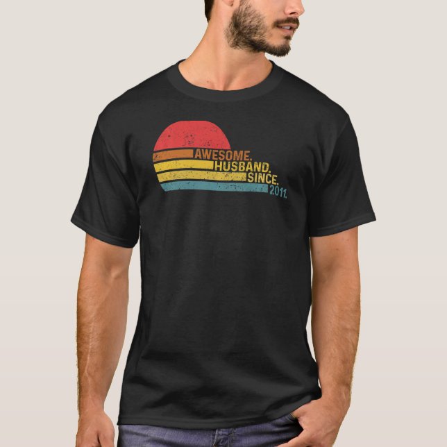 T-shirt Hommes merveilleux mari depuis 2011 Anniversaire M (Devant)