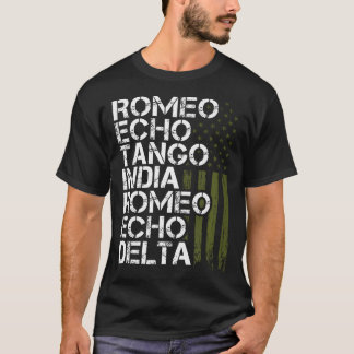 T-shirt Hommes militaires retraités Femmes Alphabet phonét