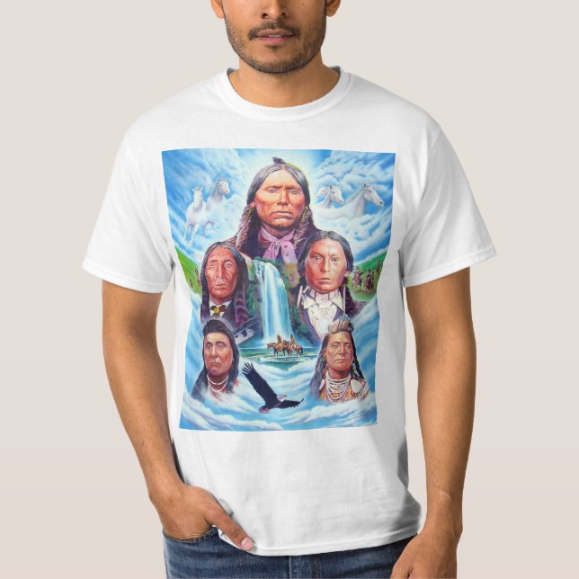 T-shirt Hommes Modèles modernes Amérindiens Peinture (Devant)