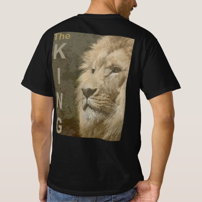 T-shirt Hommes Moderne Élégant noir Modèle visage Lion (Dos)
