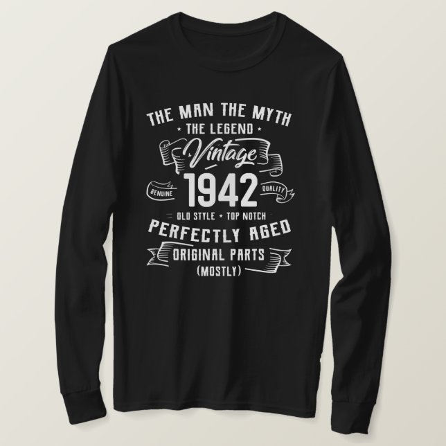 T-shirt Hommes Mythe Légende 1942 80e Cadeaux Anniversaire (Design devant)