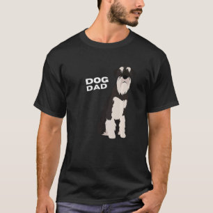 T-shirt Hommes Noir et Blanc Schnauzer Chien Papa Homme