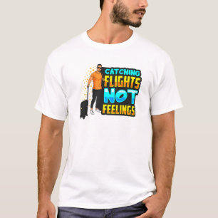 T-shirt Hommes noirs Vols Pas Sentiments Drôle Vacance