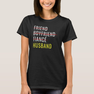 T-shirt Hommes Nouveau marié ami ami ami ami Fiance Mari J
