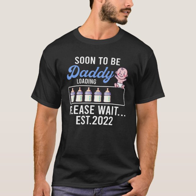 T-shirt Hommes Nouveau Papa Drôle Grossesse Faire-part Bie (Devant)