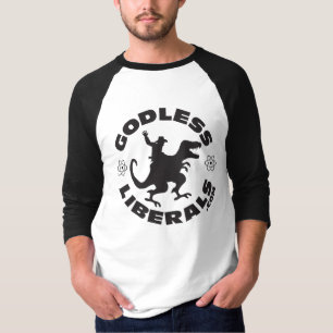 T-shirt Hommes officiels de logo de libéraux athée raglans