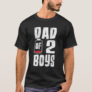T-shirt Hommes Papa de 2 Garçons de Son Fils Fautres Jour 