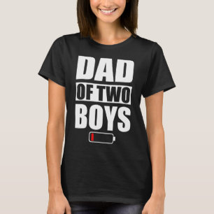 T-shirt Hommes Papa De 2 Garçons Deux Fils Fête des pères