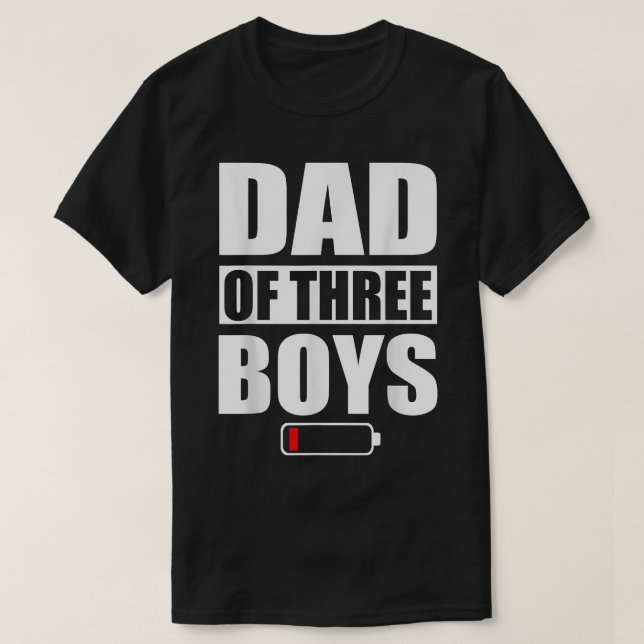 T-shirt Hommes Papa De 3 Garçons Trois Fils Fête des pères (Design devant)