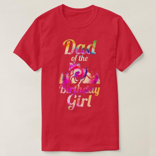 T-shirt Hommes papa de l'anniversaire fille cheval (Design devant)