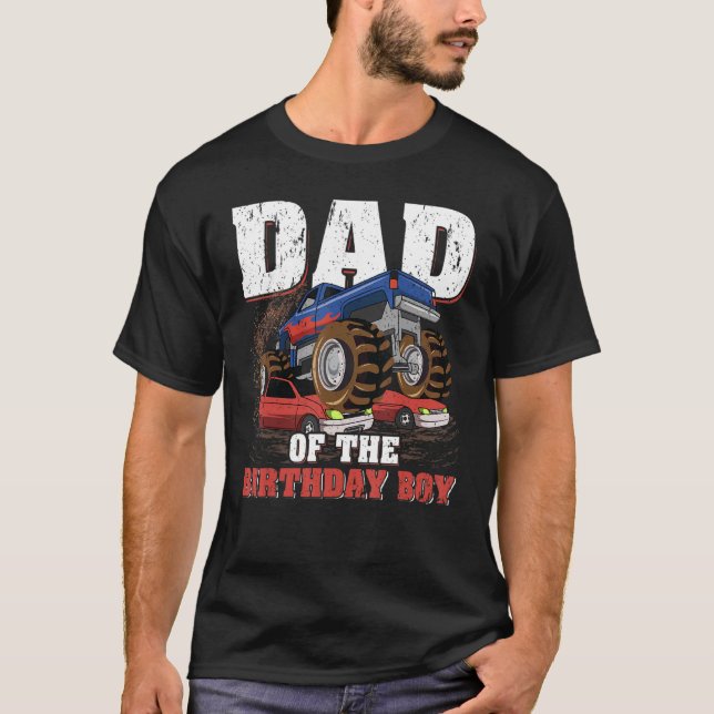 T-shirt Hommes Papa De L'Anniversaire Garçon Monster Camio (Devant)