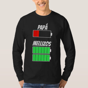 T-shirt Hommes Papa De Naissance Twins Batterie Premiers J