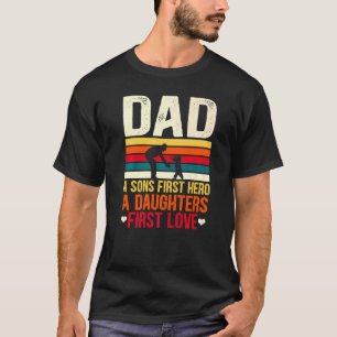 T-shirt Hommes Papa Fils Premier héros Fille Amour Da Père