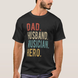 T-shirt Hommes Papa Mari Musicien Héros