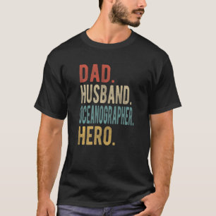 T-shirt Hommes Papa Mari Océanographe Héros