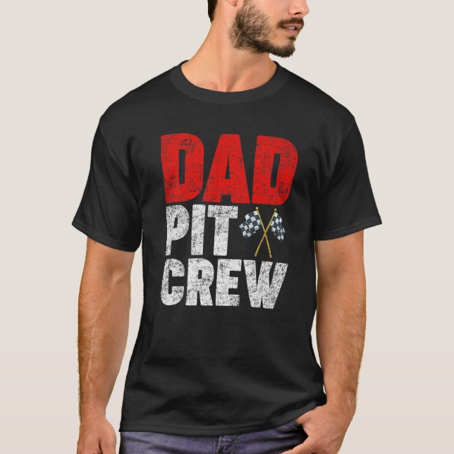 T-shirt Hommes Papa Pit Crew Funny Voiture Course Kart Rac (Devant)