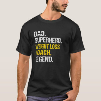 T-shirt Hommes Papa Superhero Perte de poids Entraîneur Hu